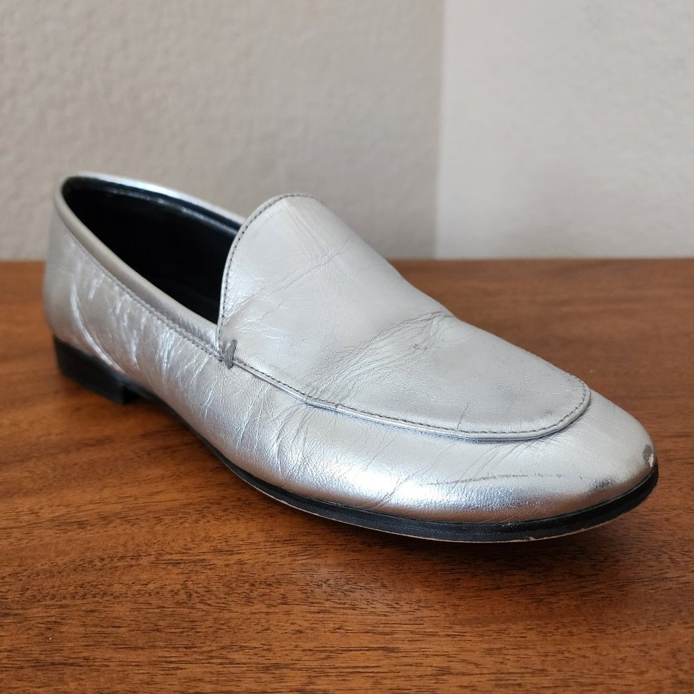Rebecca Minkoff Dylan Loafer - Metallic Silver - Size 5